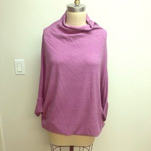 Anthropologie pink 3/4 sleeve slouchy sweater L